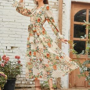 Long sleeve floral dress